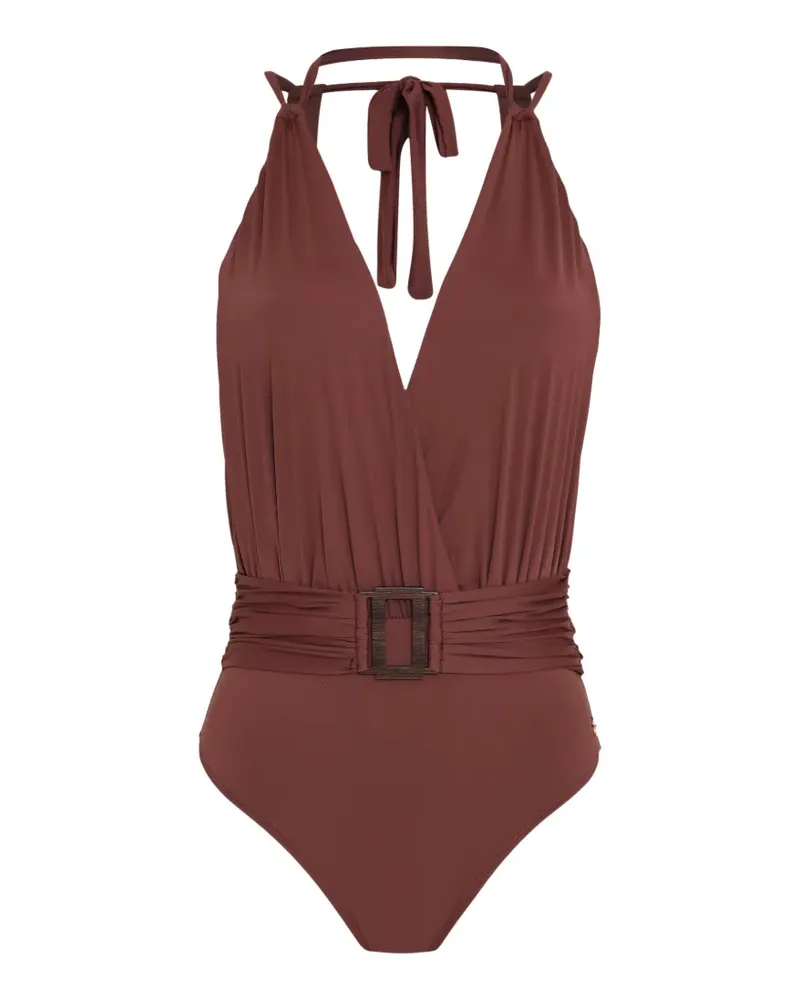 BRIGITTE Badeanzug mit Gürtel - Braun Braun