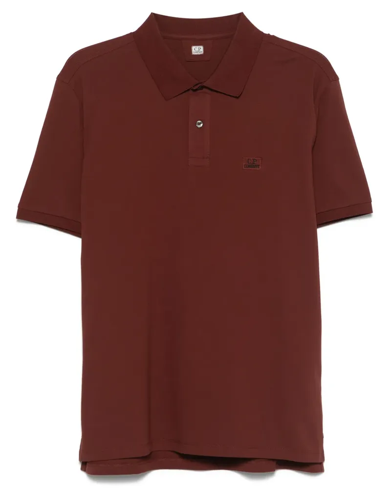 C.P. Company Poloshirt mit Logo-Patch - Braun Braun