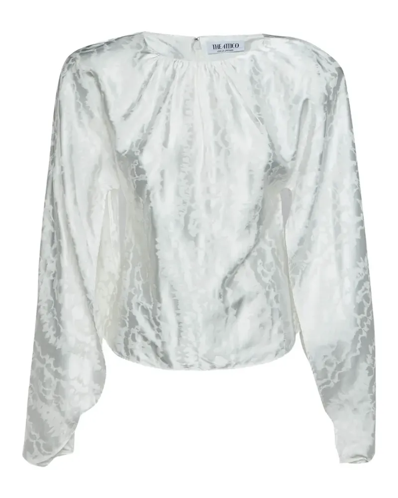 ATTICO jacquard slitted-sleeve blouse - Weiß Weiß