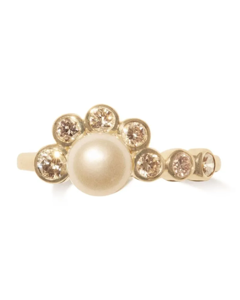Pascale Monvoisin 9kt Martha Gelbgold-Cocktailring mit Perle Gold