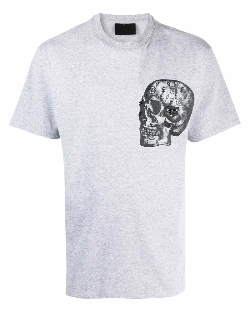 Philipp Plein T-Shirt mit Totenkopf-Print - Grau Grau