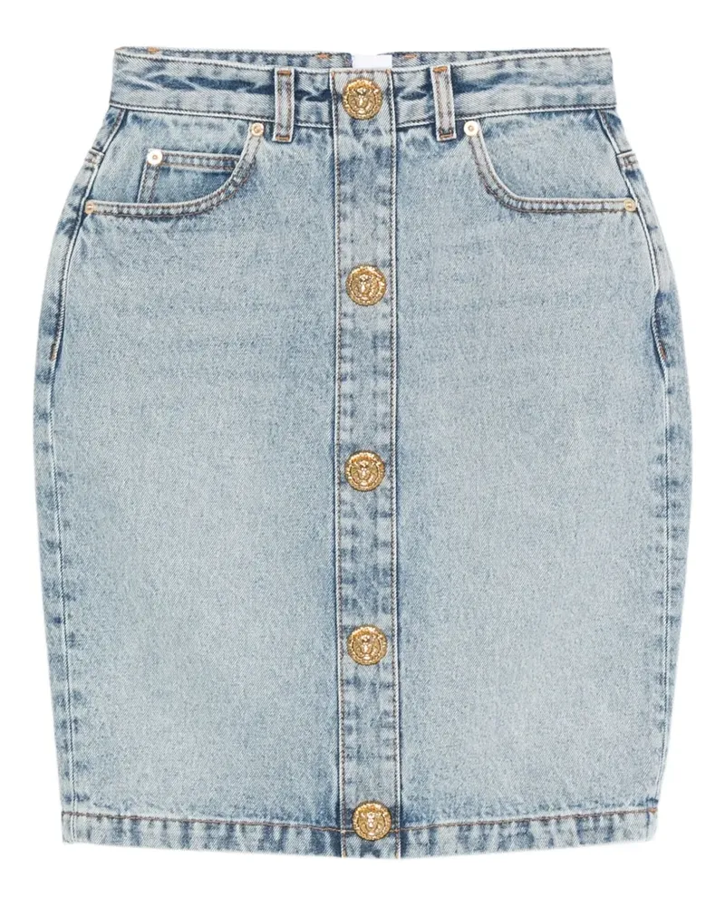 Balmain button-detail denim skirt - Blau Blau