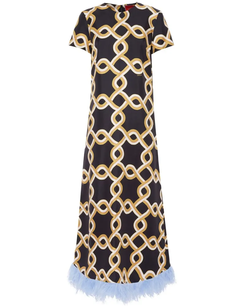 La DoubleJ Swing Kleid (mit Federn) - Schwarz Schwarz