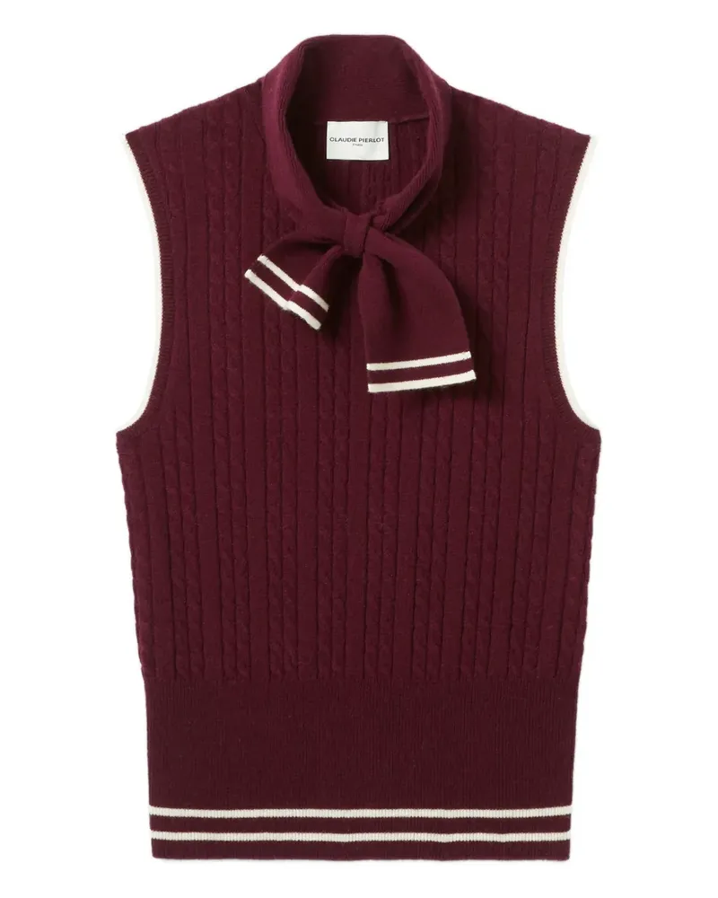 Claudie Pierlot Pullover mit Zopfmuster - Rot Rot