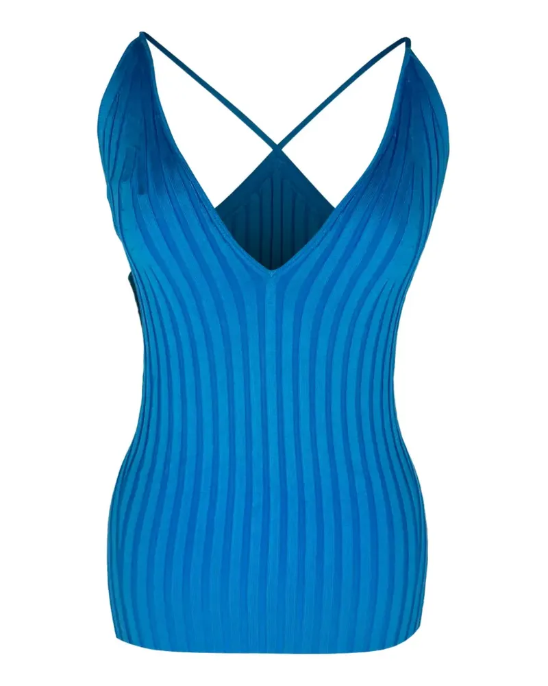 GALVAN Rhea ribbed-knit tank top - Blau Blau