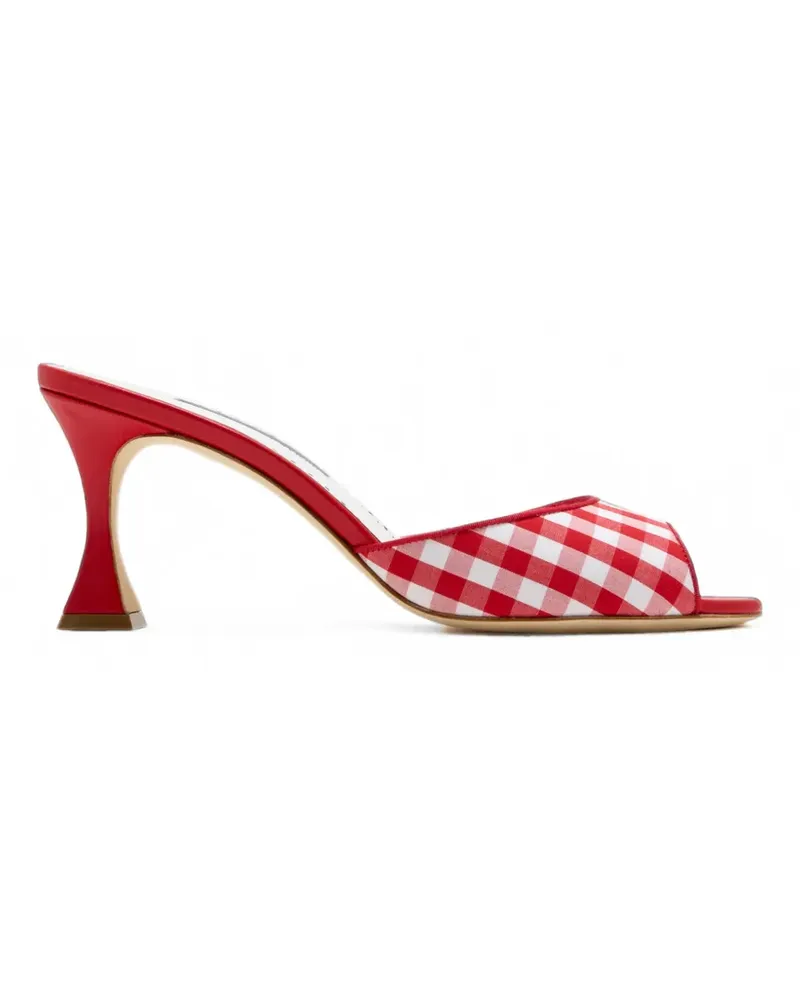Manolo Blahnik Jadara gingham mules - Rot Rot