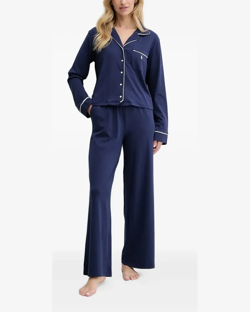 Ralph Lauren Pyjama mit Paspeln - Blau Blau