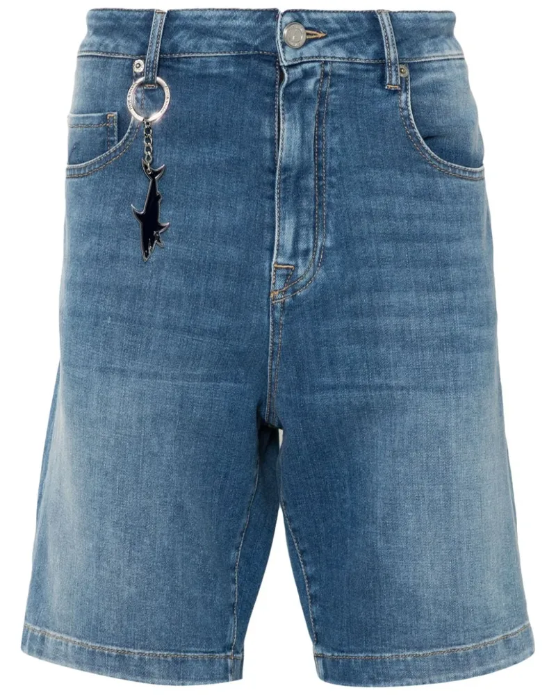 Paul & Shark Jeans-Shorts mit Logo-Anhänger - Blau Blau