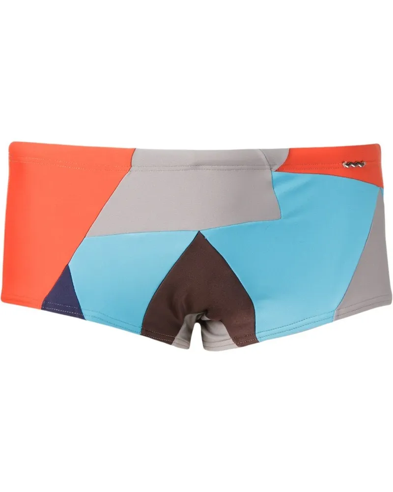 Amir Slama Badeshorts mit geometrischem Print - Blau Blau