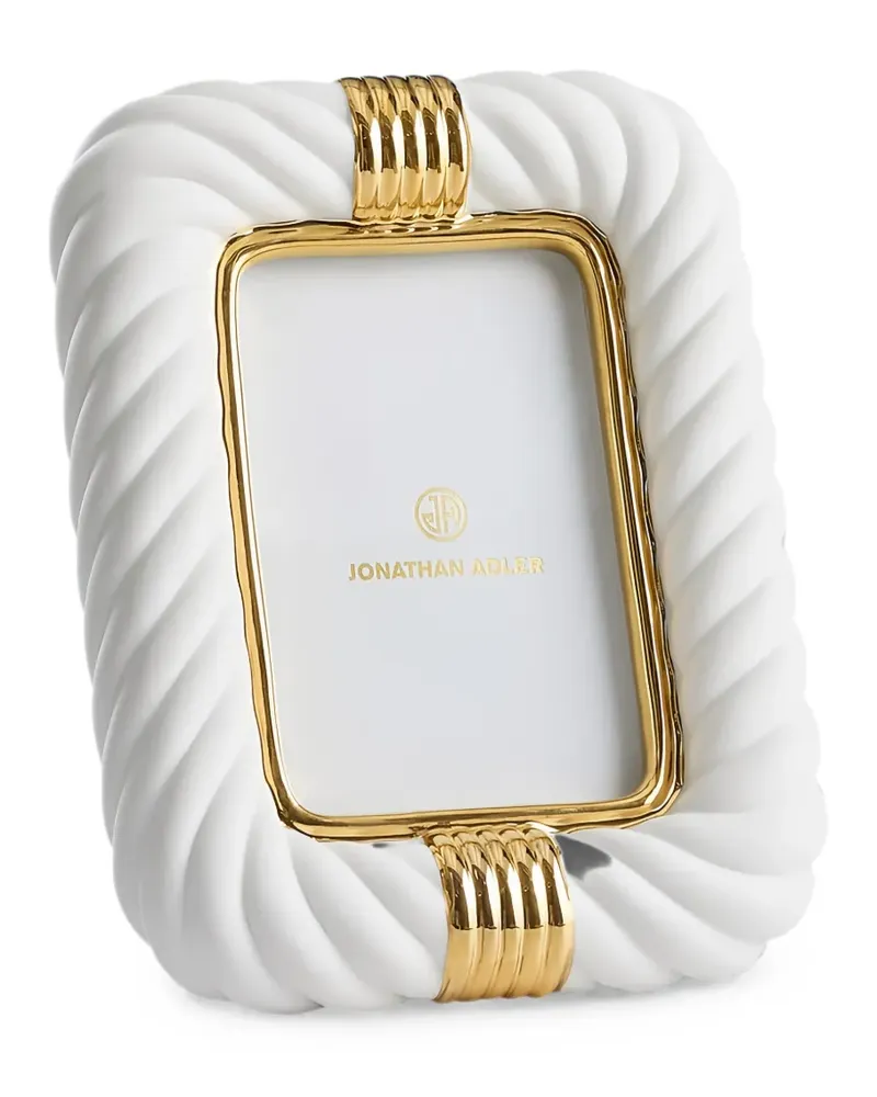 Jonathan Adler twisted-rope gold-tone picture frame - Weiß Weiß