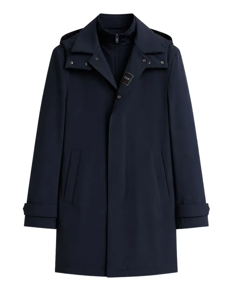 Fay Mantel im Layering-Look mit Knopfverschluss - Blau Blau