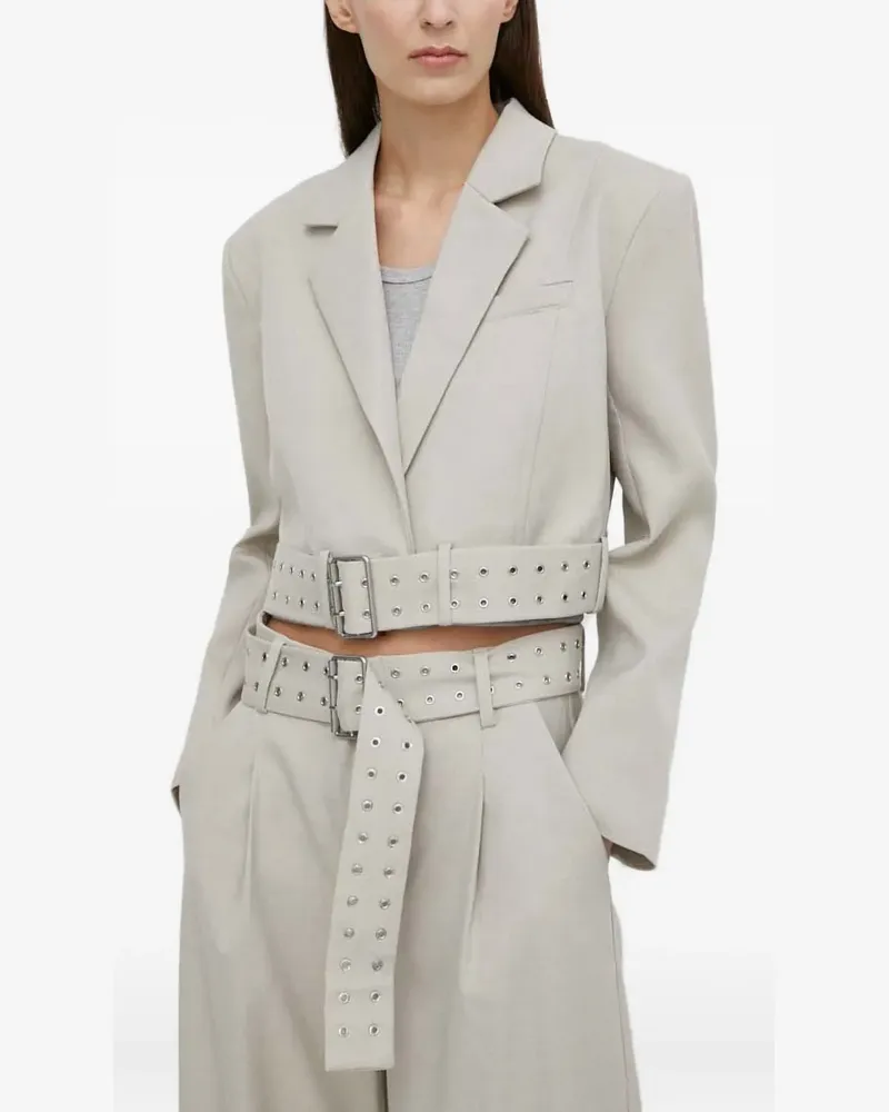 Gestuz Editha GZ Cropped-Jacke mit Gürtel - Nude Nude