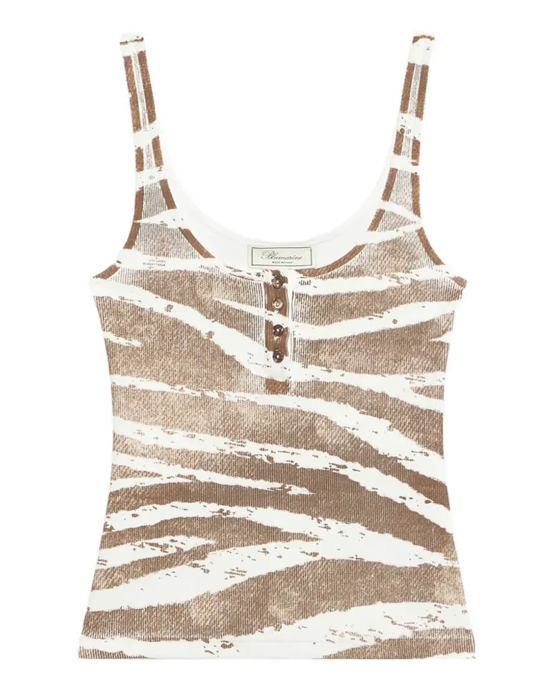 Blumarine zebra-print top - Weiß Weiß