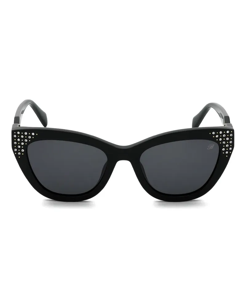 Blumarine cat-eye-frame embellishment sunglasses - Schwarz Schwarz