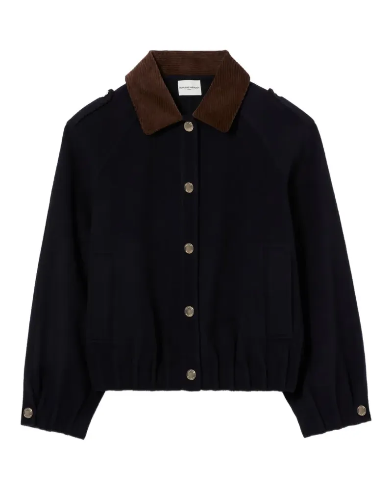 Claudie Pierlot Oversized-Jacke mit goldfarbenen Druckknöpfen - Blau Blau
