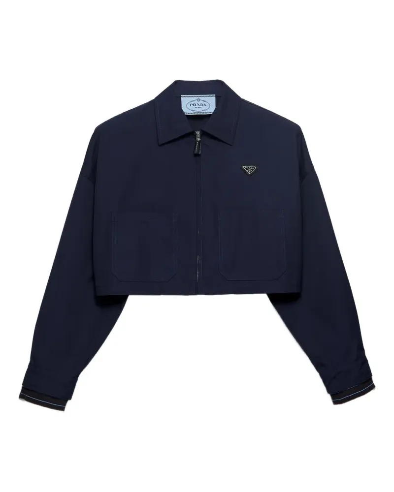 Prada Bomberjacke aus Popeline - Blau Blau