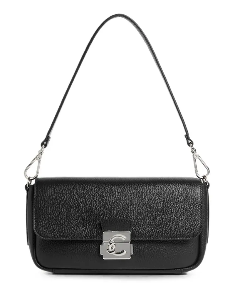 Coccinelle C-ME grainy leather medium shoulder bag - Schwarz Schwarz