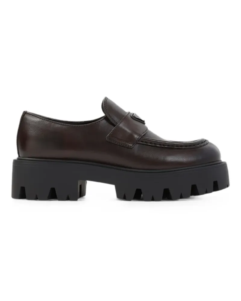 Prada logo-plaque loafers - Braun Braun