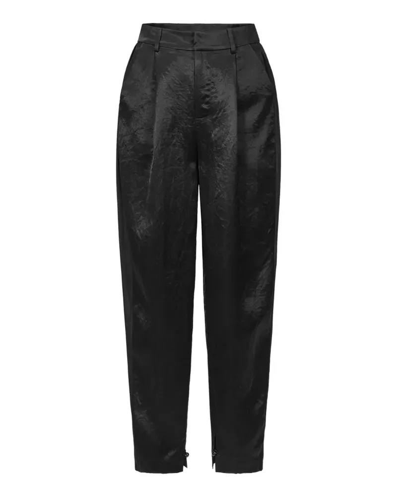 Shanghai Tang silk-panel pleated trousers - Schwarz Schwarz
