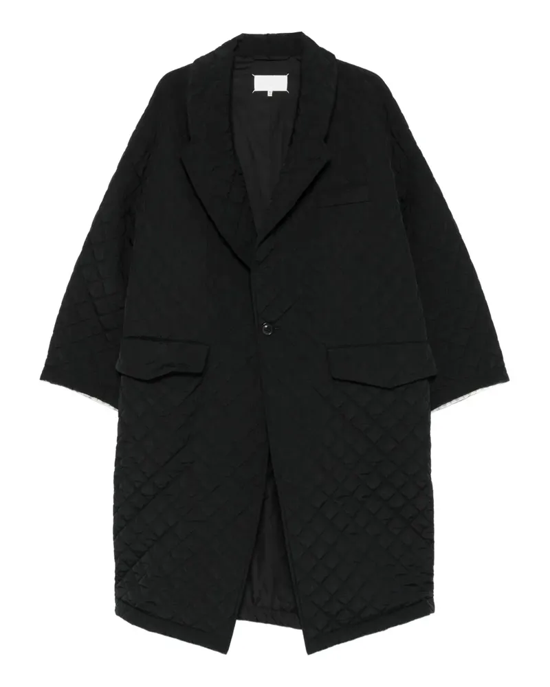 Maison Margiela Gesteppter Mantel mit Logo - Schwarz Schwarz