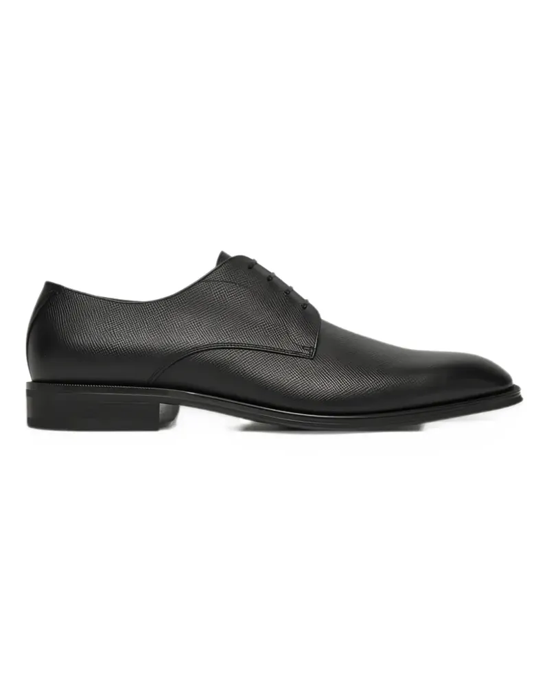 HUGO BOSS Saffiano leather Derby shoes - Schwarz Schwarz