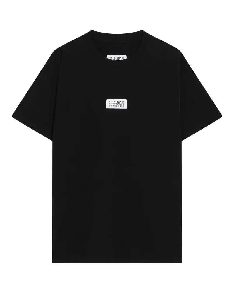 Maison Margiela T-Shirt mit Logo-Patch - Schwarz Schwarz
