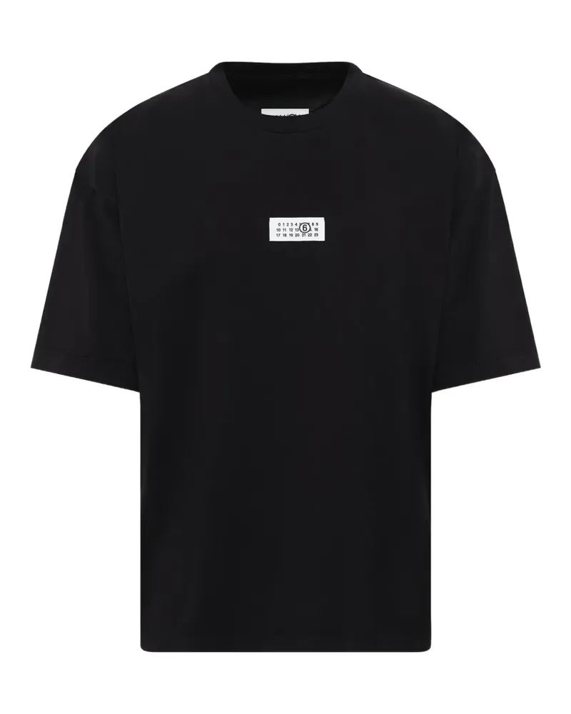 Maison Margiela T-Shirt mit Logo-Patch - Schwarz Schwarz