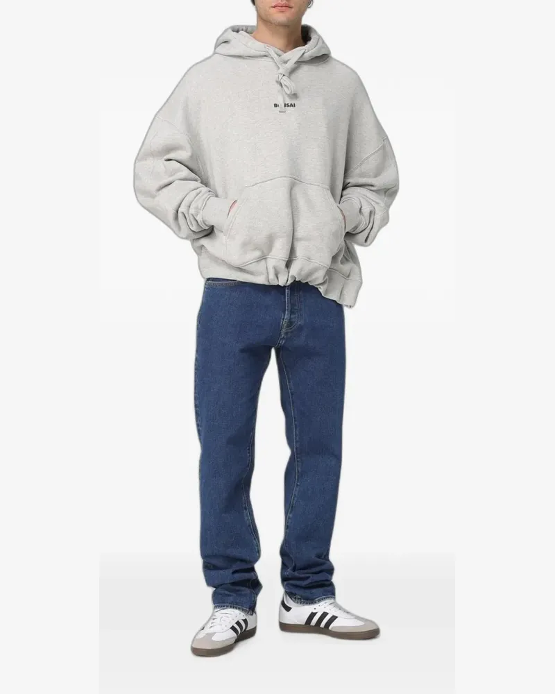 BONSAI logo-print pouch-pocket hoodie - Grau Grau