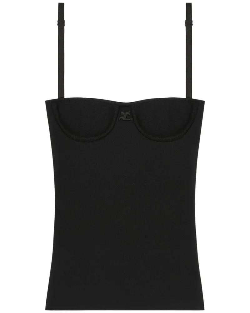 Courrèges Oberteil in Lingerie-Optik - Schwarz Schwarz