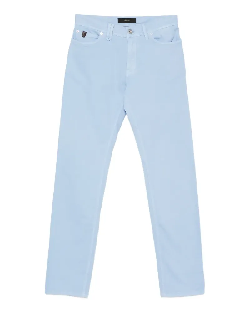 Brioni five-pocket logo-patch jeans - Blau Blau