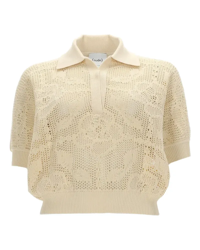 NUDE crochet-knit polo shirt Nude