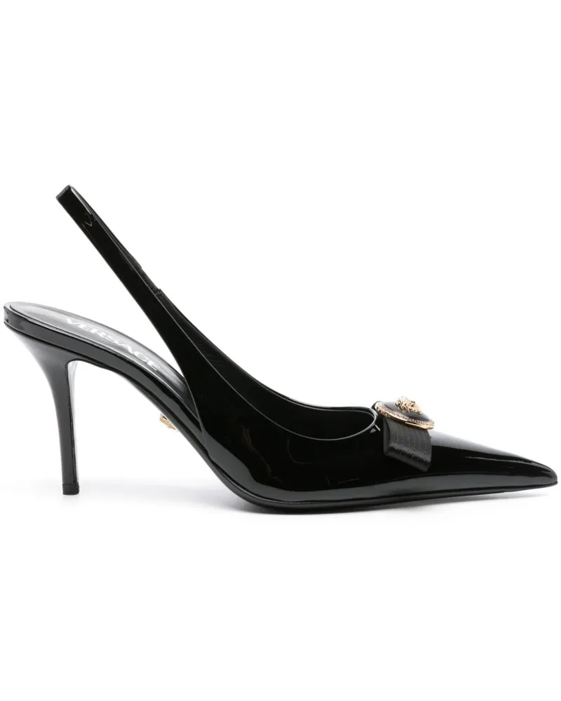Versace Gianni Ribbon Slingback-Pumps 85mm - Schwarz Schwarz