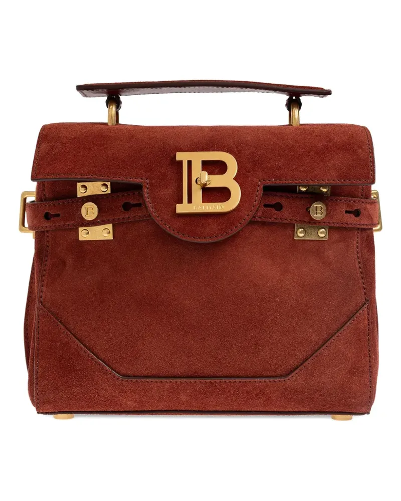Balmain logo-plaque top-handle tote bag - Braun Braun