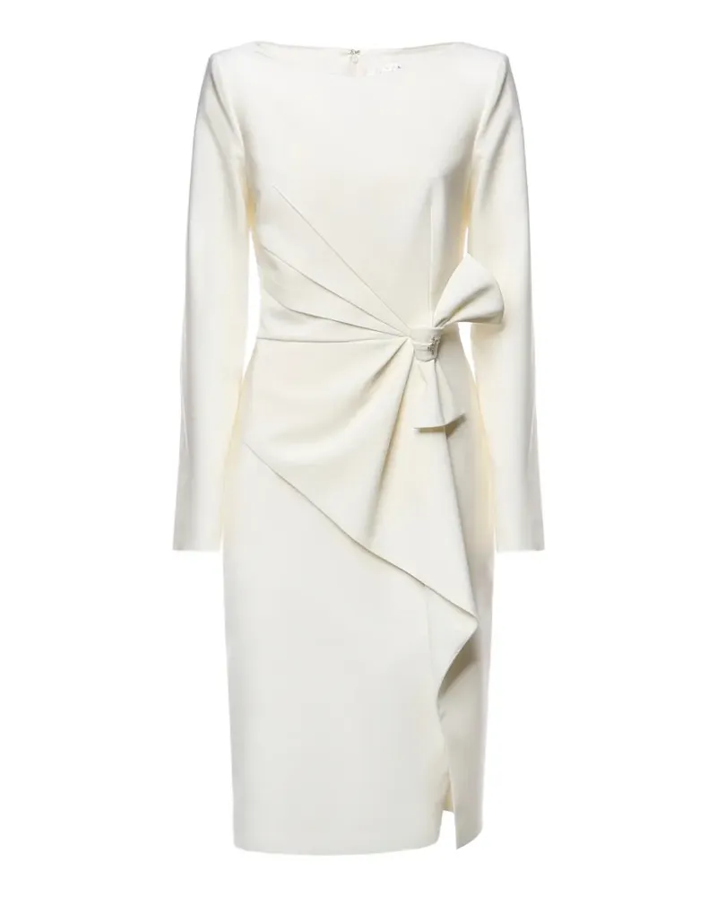 Genny Drapiertes Midikleid mit Schleife - Weiß Weiß