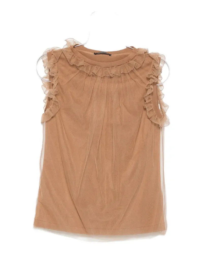 Fabiana Filippi ruffled T-shirt - Nude Nude