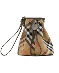 Burberry Check Mini-Tasche mit Kordelzug Nude