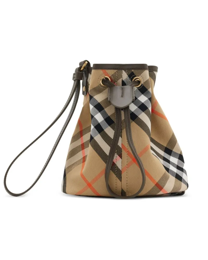 Burberry Check Mini-Tasche mit Kordelzug - Nude Nude