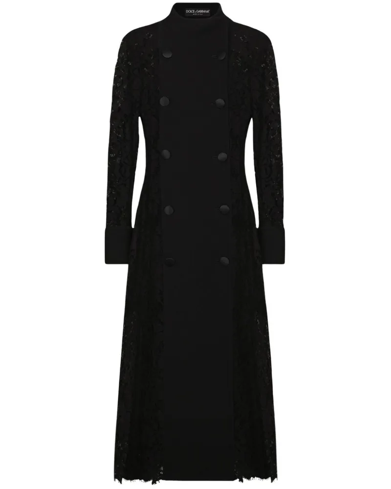 Dolce & Gabbana Mantel mit Spitzeneinsätzen - Schwarz Schwarz