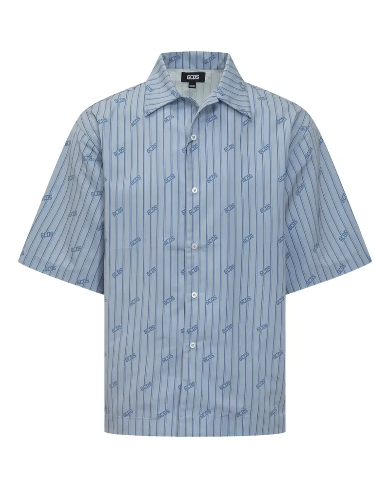 GCDS Gestreiftes Hemd - Blau Blau