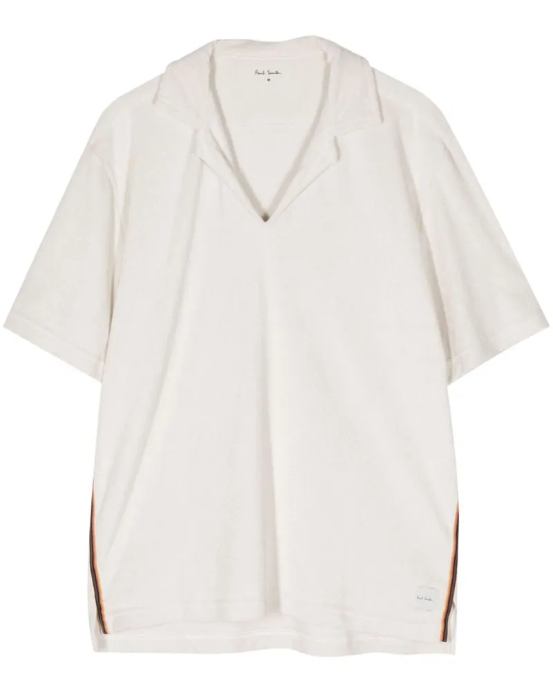 Paul Smith Frottee-T-Shirt mit Streifendetail Weiß