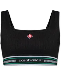 Casablanca Paris Cropped-Top mit Logo Schwarz