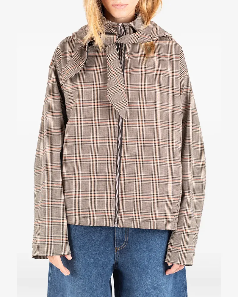 Société Anonyme Super Shell Kapuzenjacke mit Karo-Print - Braun Braun