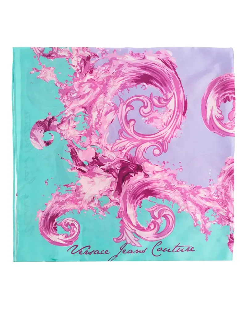 Versace Jeans floral silk scarf - Blau Blau