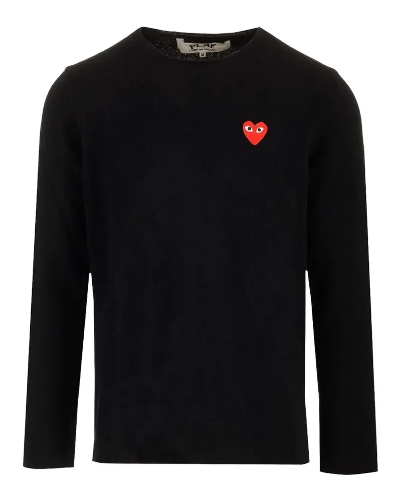 Comme des Garçons heart-patch sweater - Schwarz Schwarz