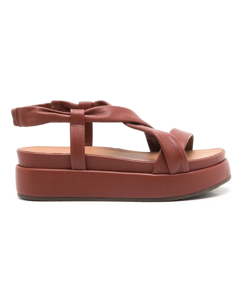 Sarah Chofakian Sandalen mit Plateau Braun