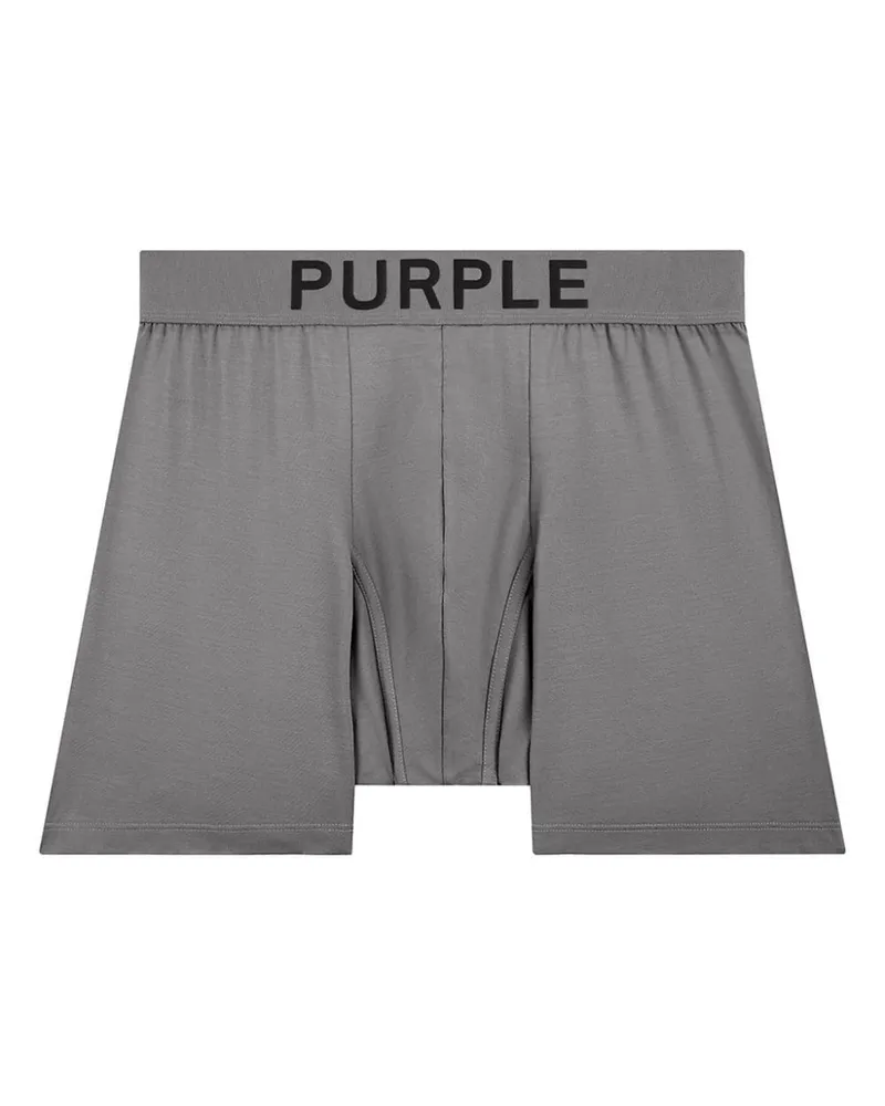 PURPLE BRAND Boxershorts mit Logo-Print - Grau Grau