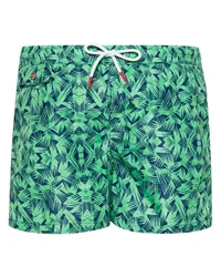 Kiton Badeshorts mit grafischem Print Grün