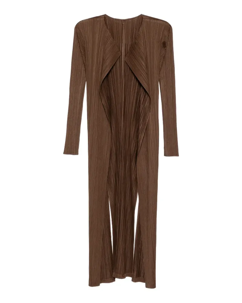 Issey Miyake Swing pleated coat - Braun Braun