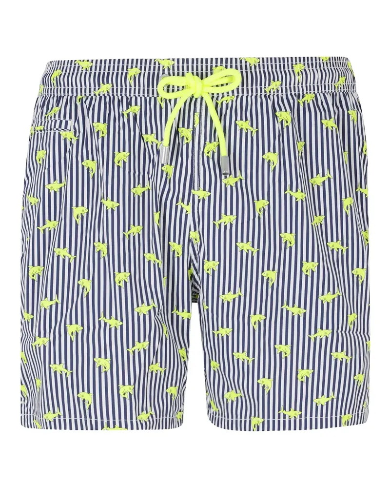 MC2 Saint Barth Lighting Micro shark-print swim shorts - Blau Blau
