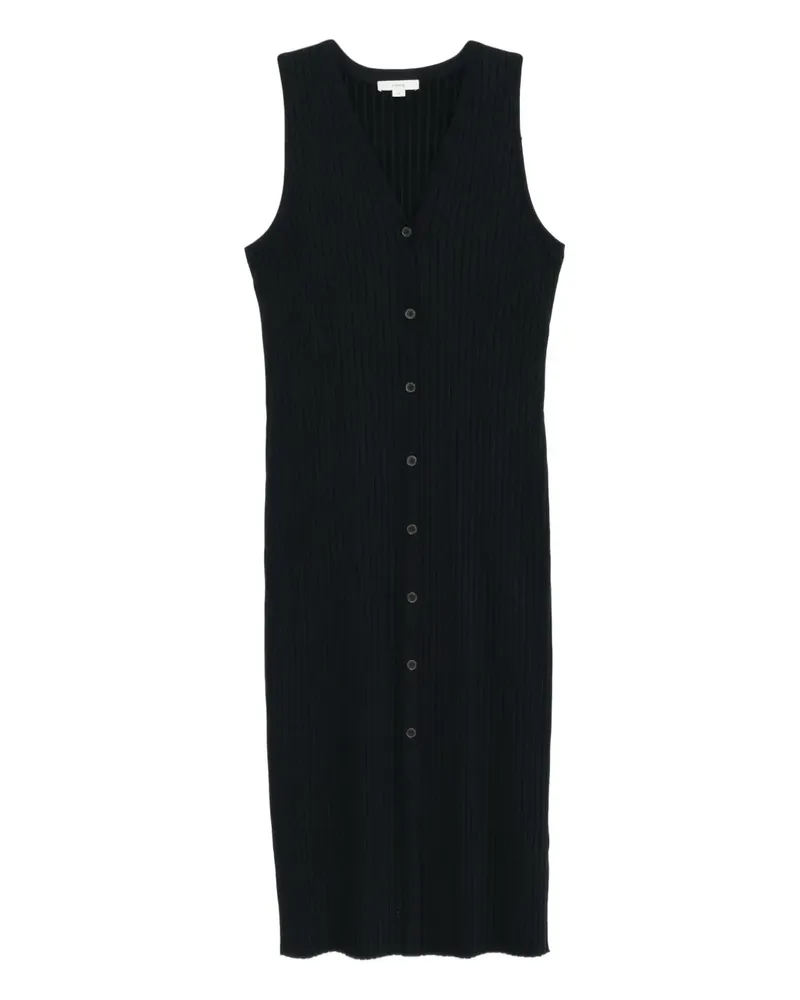 Vince Geripptes Kleid mit V-Ausschnitt - Blau Blau
